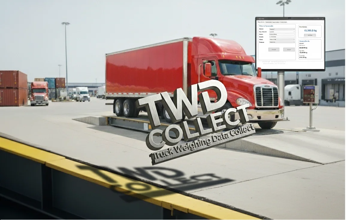 Camión sobre báscula camionera con el software TWD Collect